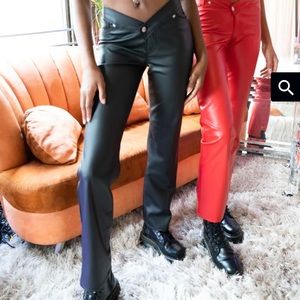 Never worn before! Sexy black leather pants!